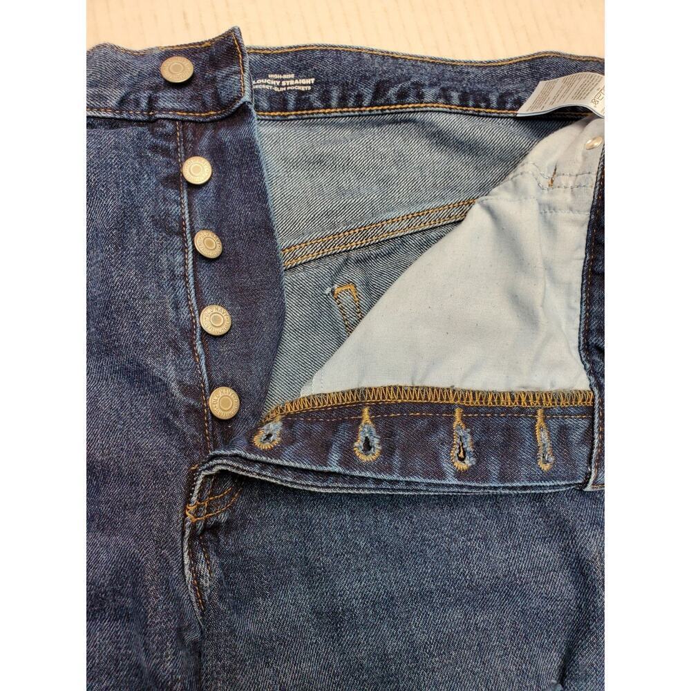 Old Navy High Rise Slouchy Straight Distressed Button Fly Jeans Plus Size 22 - Picture 5 of 8